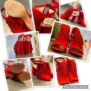 Brand new Vince Camuto Red open toe heels